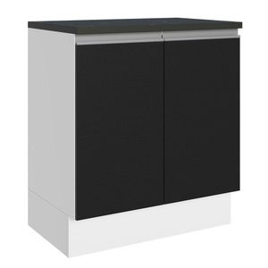 Balcão 100% Mdf 70 Cm 2 Portas Branco/preto Acordes Madesa Branco/preto