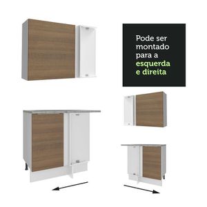 Armário De Cozinha Completa De Canto 499cm Branco/rustic Stella Madesa 01 Branco/rustic