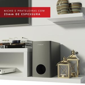 Painel Para Tv Até 60 Polegadas Madesa Alfa Com Nicho - Branco Branco