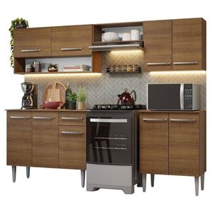 Armário De Cozinha Compacta 229cm Rustic Emilly Madesa 15 Rustic