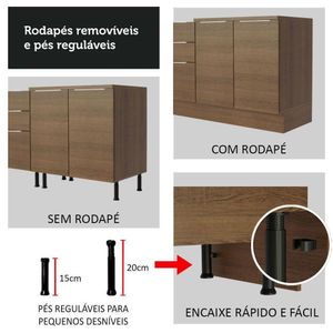 Armário De Cozinha Completa 310cm Rustic Stella Madesa 02 Rustic