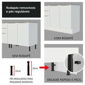 Ilha De Cozinha Com Bancada E Balcão 120 Cm Branco