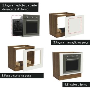 Balcão Para Forno Embutir 80x60cm Sem Tampo Agata