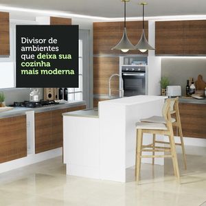 Ilha De Cozinha 120 Cm Branco/Rustic Glamy Madesa