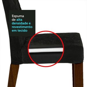 Mesa Jantar Madeira 6 Cadeiras Rustic-Preto-Oxford