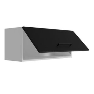 Armário Aéreo 80cm Branco/Preto Agata Madesa