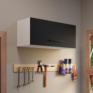 Armário Aéreo 80cm Branco/Preto Agata Madesa