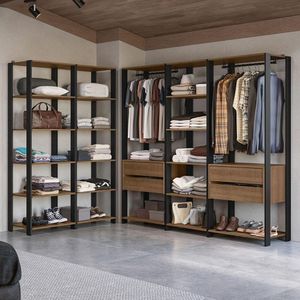 Guarda-roupa Closet Modulado 4 Gavetas 417cm Rustic/preto