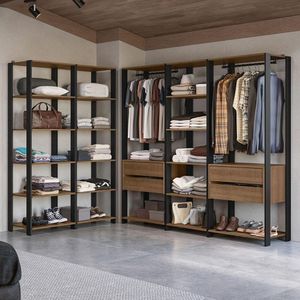 Guarda-roupa Closet Modulado 4 Gavetas 417cm Rustic/preto