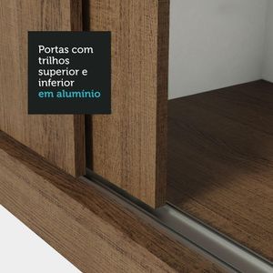 Guarda-Roupa Solteiro 2 Portas Correr Com Espelho