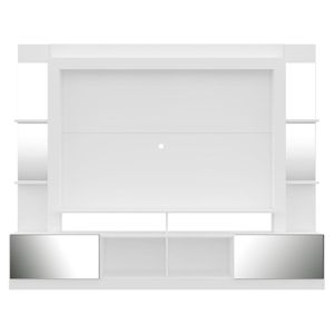 Rack Estante com Painel Tv 65 e Espelho Oslo Branco e Preto