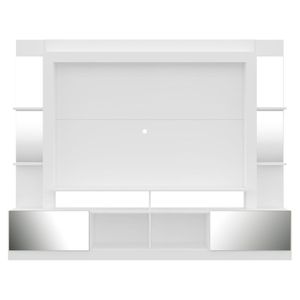 Rack Estante com Painel Tv 65 e Espelho Oslo Branco Fumê