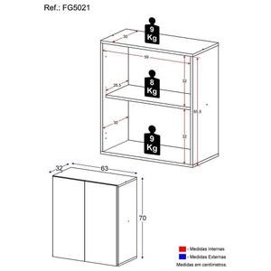 Armário Lavanderia Com 2 Portas Multimóveis Branco