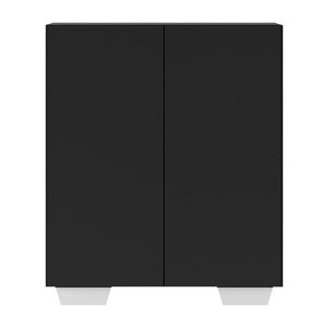 Armário Lavanderia Com 2 Portas Multimóveis Preto/branco