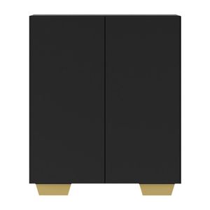 Armário Lavanderia Com 2 Portas Multimóveis Preto/natural