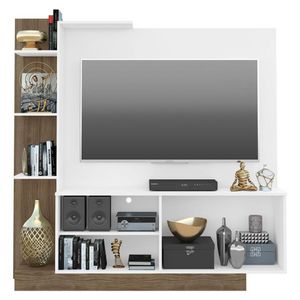 Estante Com Suporte Para Tv Até 55´´Fg3069 Branca/madeirada