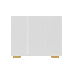 Armário Lavanderia Com 3 Portas 90 Cm Mp5034 Branco/Natural