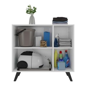 Armário Lavanderia 90cm Mp5033 Branco/Preto