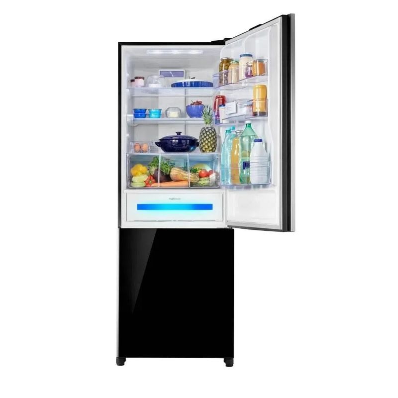 Geladeira A+++ Frost Free 480L Black Glass