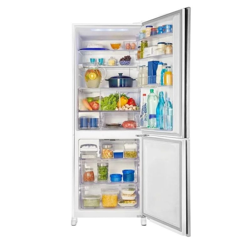 Geladeira Panasonic 425L White Glass NR-BB53GV3W Aberta