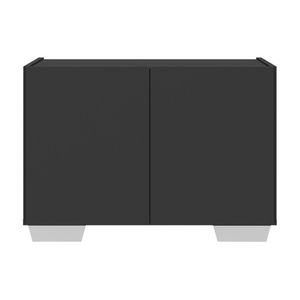 Mesa De Cabeceira Com Pés 2 Portas Multimóveis Mp4134 Preta/branca