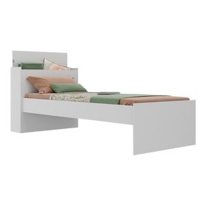 Cama De Solteiro Para Colchão 188 X 78cm Com Baú Embutido Multimóveis Mp4229 Branco Branco