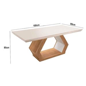 Mesa Alvorada 180 Tp Mdf Vidro 6 Cadeiras Rufato Veludo