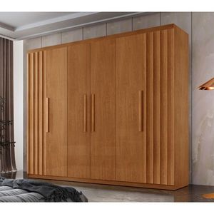 Guarda Roupa Casal Roma Mdf 6 Portas E 2 Gavetas Moderna Naturalle