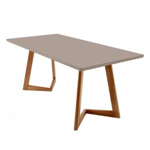 Mesa Para Sala De Jantar Munique Moderna Mobília Cinamomo Imbuia/champanhe
