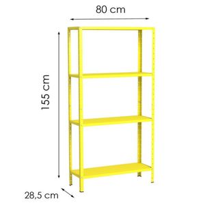 Estante Aço Multiuso 04 Prateleiras Eaf006007 Amarelo