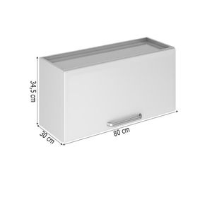 Armário De Cozinha 1Porta Aéreo Modulo Suspenso 0,80m Branco