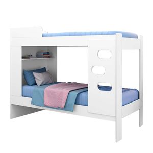 Beliche Floripa Para Colchão 0,88m Com Nicho Organizador J&a Branco Branco