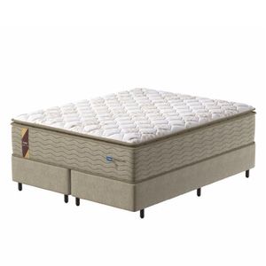 Cama Box Colchão Casal Queen Molas Guarda Costas Max 158x198x78cm Bege/branco Probel Bege/bco