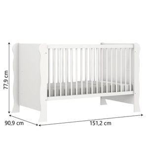 Dormitório Infantil Berço Com Colchão Mini Cama 2 Em 1 E Cômoda Para Quarto Bebê Branco