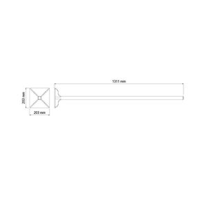 Socador Metálico Tramontina 8 Polegada X 8" Com Cabo Metálico 130 Cm