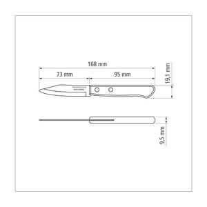 Faca Para Legumes E Frutas Tramontina Polywood Com Lamina Em Aço Inox E Cabo De Madeira Vermelho 3"