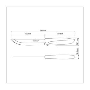 Faca Para Cozinha Tramontina Plenus Com Lamina Em Aço Inox E Cabo De Polipropileno Preto 6"