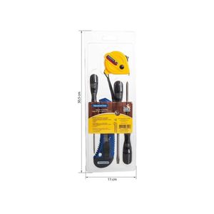 Kit De Ferramentas Tramontina Com Trena Estilete E Chaves De Fenda Para Uso Domestico 5 Peças