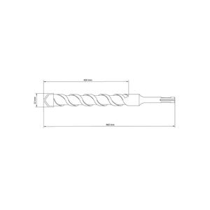 Broca Para Concreto 22x460 Mm Tramontina Em Aço Especial Com Encaixe Sds Plus