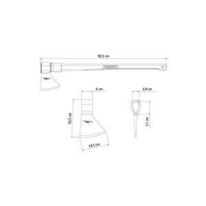 Machado Soldado Com Cabeça Redonda Tramontina Em Aço Com Cabo De Madeira 90 Cm