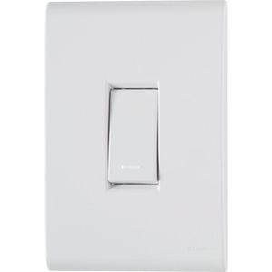 Conjunto 4x2 Com 1 Interruptor Simples Tramontina Liz 10 A 250 V Branco