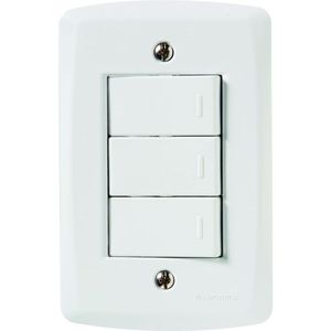 Conjunto 4x2 Com 3 Interruptores Simples 10 A 250 V Tramontina Lux2 Branco