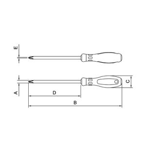 Chave De Fenda Ponta Cruzada Em Aço Cromo Vanádio 6x250 Mm (1-4x10) Tramontina Pro