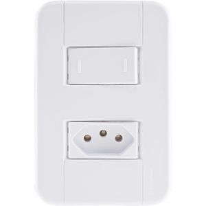 Conjunto 4x2 Com 1 Interruptor 10 A 250 V E 1 Tomada 2p+t 10 A 250 V Tramontina Tablet Branco