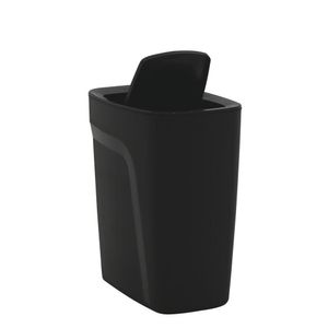 Lixeira Tramontina Compact Em Polipropileno Preto Com Tampa Basculante 8,5 L