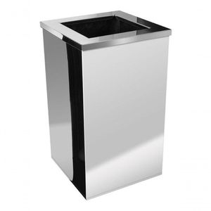 Lixeira Inox Quadrada Com Aro Inox 50 Litros