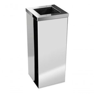 Lixeira Inox Quadrada Com Aro Em Inox 36 Litros