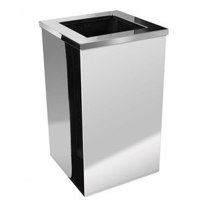 Lixeira Inox Quadrada Com Aro Inox 100 Litros