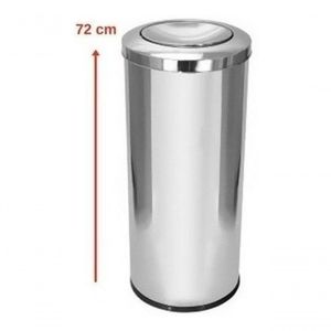 Lixeira Aço Inox 50 Litros Com Tampa Meia Esfera Home Office Cor:inox