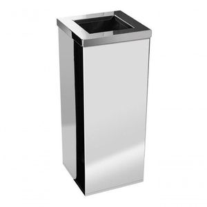 Lixeira Inox Quadrada 36 Litros Com Aro Inox